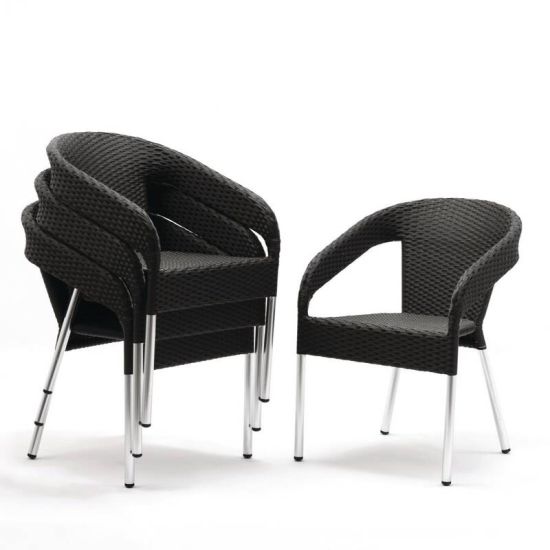 Bolero Wicker Wraparound Bistro Chairs (Pack Of 4) URO CG223 Bolero Wicker Wraparound Bistro Chairs (Pack Of 4) URO CG223