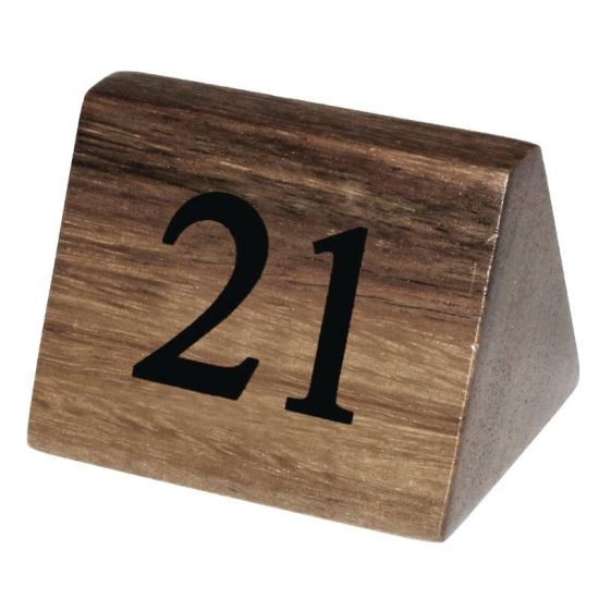 Wooden Table Number Signs Nos 21-30 Box of 10 URO CL298