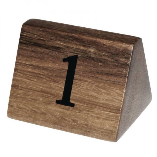 Wooden Table Number Signs Nos 1-10 Box of 10 URO CL392
