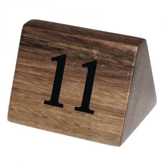 Wooden Table Number Signs Nos 11-20 Box of 10 URO CL393
