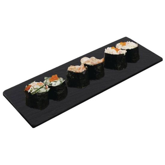 Olympia Smooth Edged Slate Platter 280x100mm Box of 2 URO CM062 Olympia Smooth Edged Slate Platter 280x100mm Box of 2 URO CM062