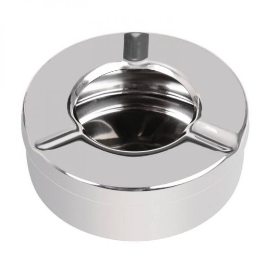 Olympia Stainless Steel Windproof Ashtray 90mm Box of 6 URO CM368