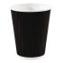 Fiesta Disposable Coffee Cups Ripple Wall Black 340ml / 12oz (Pack Of 25)
