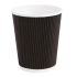 Fiesta Disposable Coffee Cups Ripple Wall Black 225ml / 8oz (Pack Of 500)