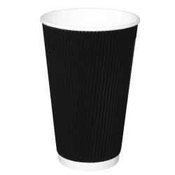 Fiesta Ripple Wall Takeaway Coffee Cups Black 455ml / 16oz (Pack Of 500)