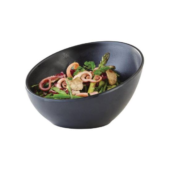 APS Zen Melamine Round Sloped Bowl Black 300ml URO CN076 APS Zen Melamine Round Sloped Bowl Black 300ml URO CN076