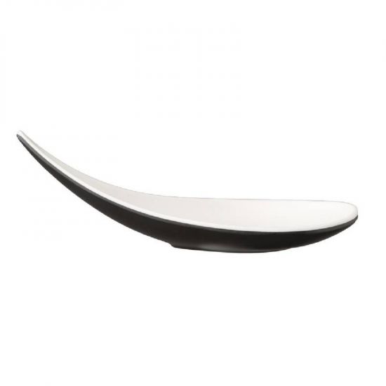 APS Boat Canape Spoon 145mm White And Black URO CN078