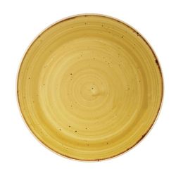 Churchill Stonecast Round Coupe Plate Mustard Seed Yellow 165mm (Pack Of 12)