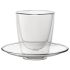 Utopia Double Walled Cappuccino Glass And Saucer 220ml (Pack Of 6)