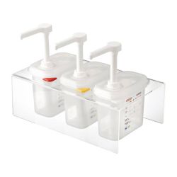 Araven Sauce Dispensers GN 1/9 Transparent 1.5Ltr (Pack Of 3)
