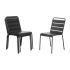 Bolero Grey Slatted Steel Side Chairs (Pack Of 4)