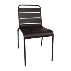 Bolero Black Slatted Steel Side Chairs (Pack Of 4) Bolero Black Slatted Steel Side Chairs (Pack Of 4)