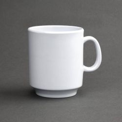 Kristallon Melamine Mugs White 340ml 12oz (Pack Of 6)
