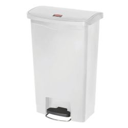 Rubbermaid Slim Jim Step On Bin Front Pedal 50Ltr White