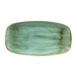 Churchill Stonecast Rectangular Plates Samphire Green 189 X 355mm
