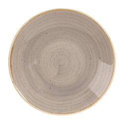 Churchill Stonecast Deep Coupe Plates Grey 255mm (Pack Of 12)