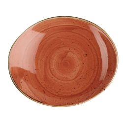 Churchill Stonecast Oval Coupe Plate Orange 192mm (Pack Of 12)