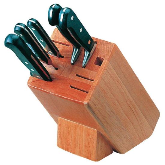Vogue Wooden Knife Block 9 Slots URO D738 Vogue Wooden Knife Block 9 Slots URO D738