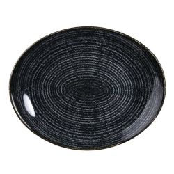 Churchill Studio Prints Homespun Charcoal Black Large Oval Coupe Plate 270 X 299mm
