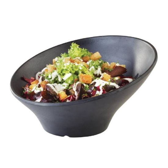 APS Zen Melamine Round Sloped Bowl Black 800ml URO DA293