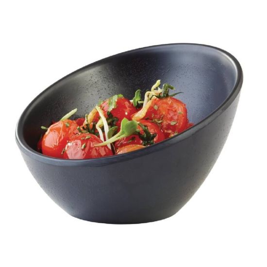 APS Zen Melamine Round Sloped Dipping Pot Black 80ml URO DA295