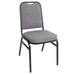 Bolero Steel Banquet Chairs Square Back With Grey Plain Cloth (Pack Of 4) Bolero Steel Banquet Chairs Square Back With Grey Plain Cloth (Pack Of 4)