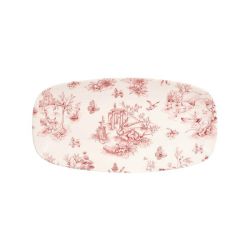 Churchill Vintage Prints Rectangular Plates Cranberry Toile 298mm (Pack Of 12)
