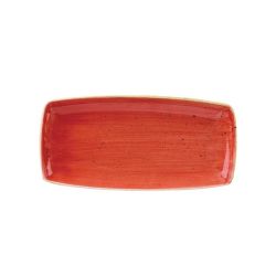 Churchill Stonecast Rectangular Plate Berry Red 350 X 185mm (Pack Of 6)