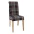 Bolero Austin Dining Chairs Grey Tartan (Pack Of 2)