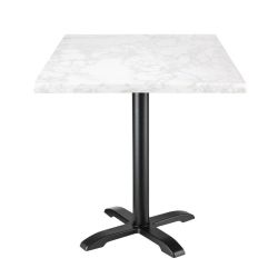 Bolero Square Marble Table Top White 600mm