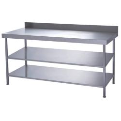 Parry Fully Welded Stainless Steel Wall Table 2 Undershelves 1200x600mm Parry Fully Welded Stainless Steel Wall Table 2 Undershelves 1200x600mm