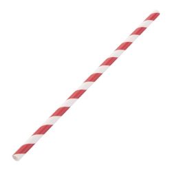 Fiesta Green Compostable Paper Straws Red Stripes (Pack Of 250)
