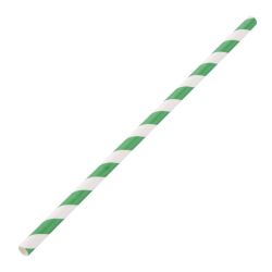 Fiesta Green Compostable Paper Straws Green Stripes (Pack Of 250)
