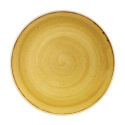 Churchill Stonecast Round Coupe Plate Mustard Seed Yellow 260mm (Pack Of 12)