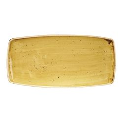 Churchill Stonecast Rectangular Plate Mustard Seed Yellow 295 X 150mm