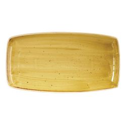 Churchill Stonecast Rectangular Plate Mustard Seed Yellow 350 X 185mm