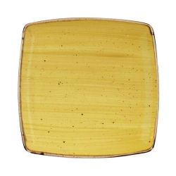 Churchill Stonecast Deep Square Plate Mustard Seed Yellow 260mm (Pack Of 6)