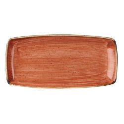 Churchill Stonecast Rectangular Plate Spiced Orange 350 X 185mm