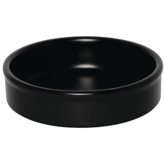 Olympia Mediterranean Stackable Dishes Black 102mm Box of 6 URO DK832