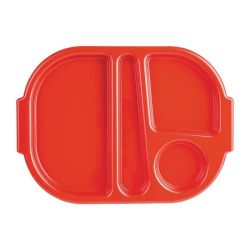 Kristallon Small Polycarbonate Compartment Food Trays Red 322mm