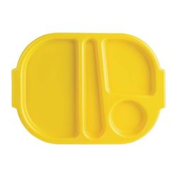 Kristallon Small Polycarbonate Compartment Food Trays Yellow 322mm