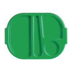 Kristallon Small Polycarbonate Compartment Food Trays Green 322mm Kristallon Small Polycarbonate Compartment Food Trays Green 322mm