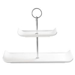 Churchill 2 Tier Rectangular Plate Tower 300mm (Pack Of 2) Churchill 2 Tier Rectangular Plate Tower 300mm (Pack Of 2)
