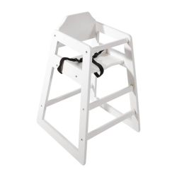 Bolero Wooden High Chair Antique White Finish Bolero Wooden High Chair Antique White Finish