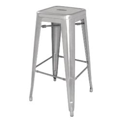 Bolero Bistro Galvanised Steel High Stool (Pack Of 4)