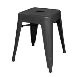 Bolero Bistro Steel Low Stool Black (Pack Of 4) Bolero Bistro Steel Low Stool Black (Pack Of 4)