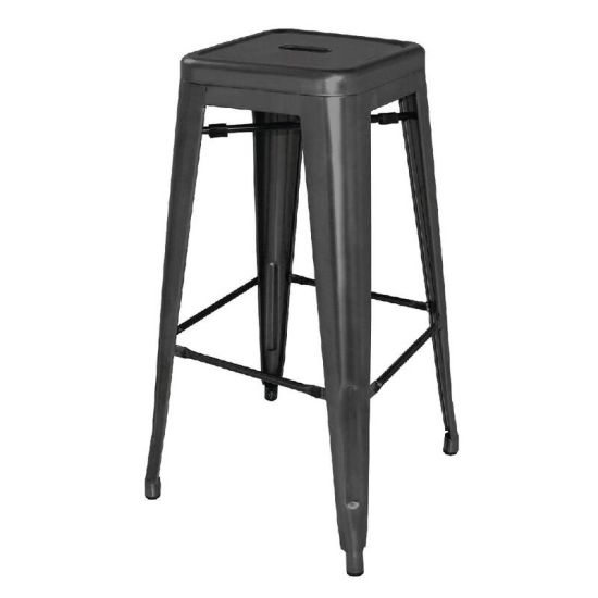 Bolero Steel Bistro High Stools Black (Pack Of 4) URO DL881 Bolero Steel Bistro High Stools Black (Pack Of 4) URO DL881