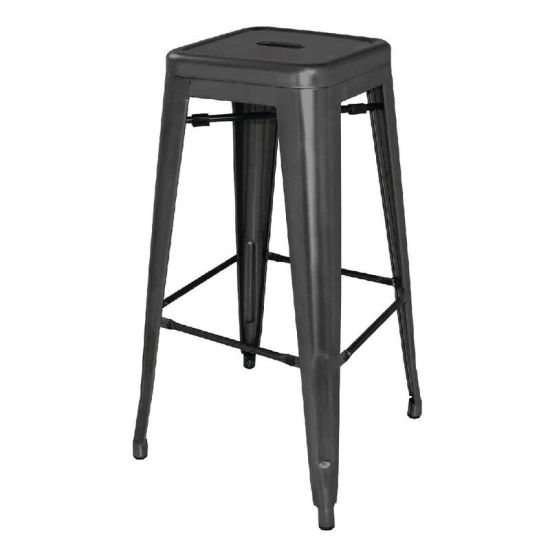 Bolero Steel Bistro High Stools Black (Pack Of 4) URO DL881