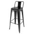 Bolero Bistro Steel High Stool With Backrest Black (Pack Of 4)
