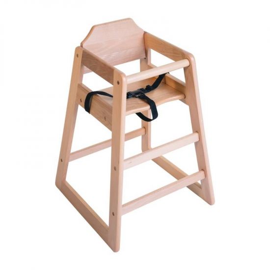 Bolero Wooden High Chair Natural Finish URO DL900